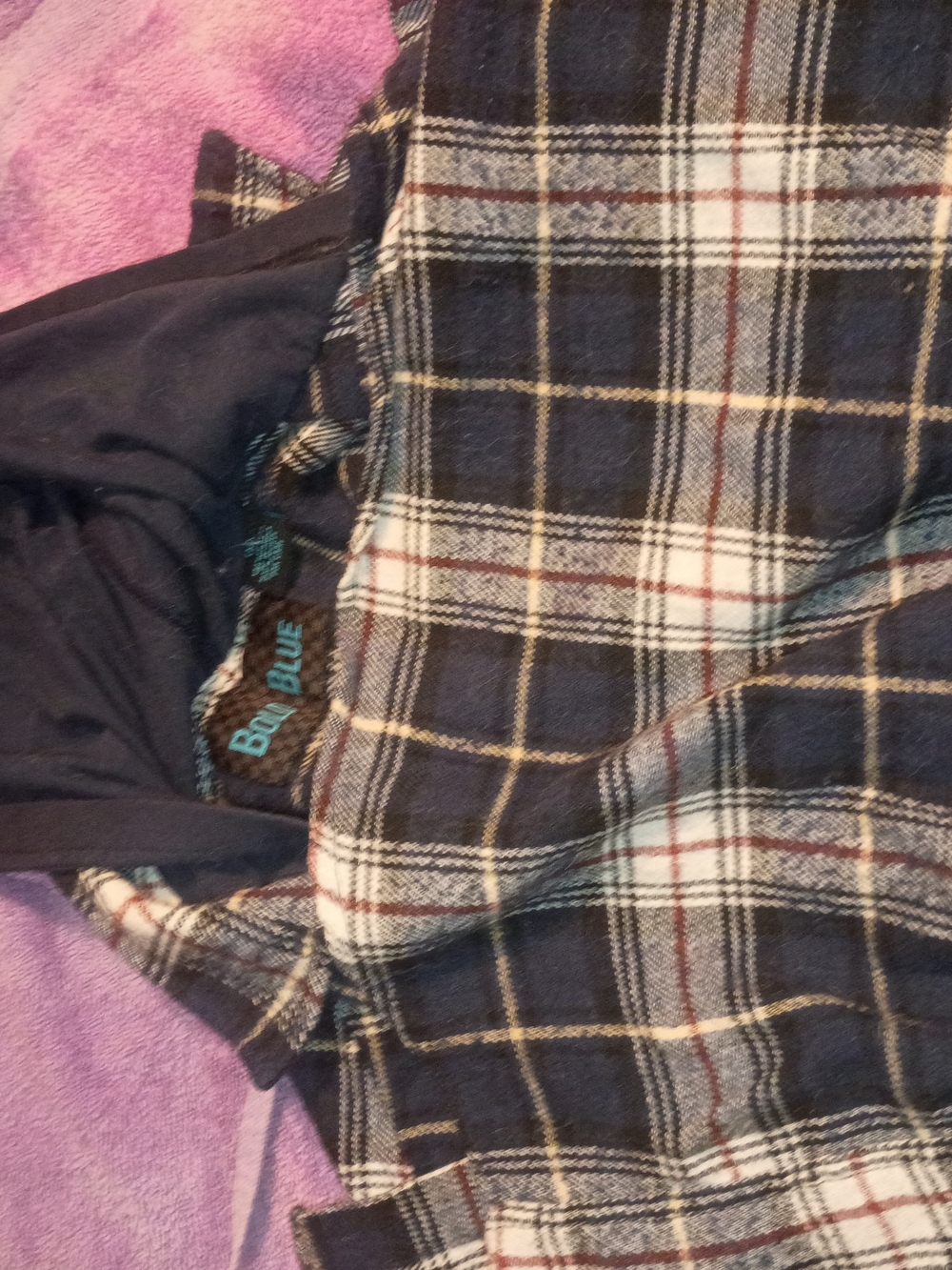 Kids Plaid Jacket - Navy and White